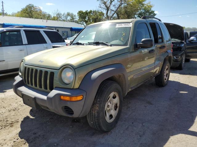 1J4GL48K03W506572 - 2003 JEEP LIBERTY SP GREEN photo 2