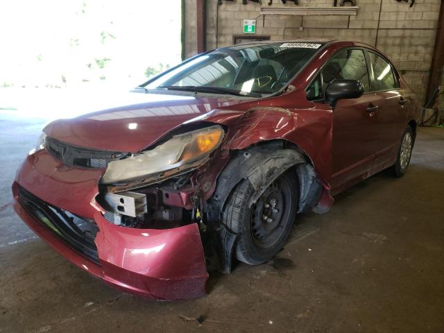 2HGFA16307H040634 - 2007 HONDA CIVIC DX BURGUNDY photo 2