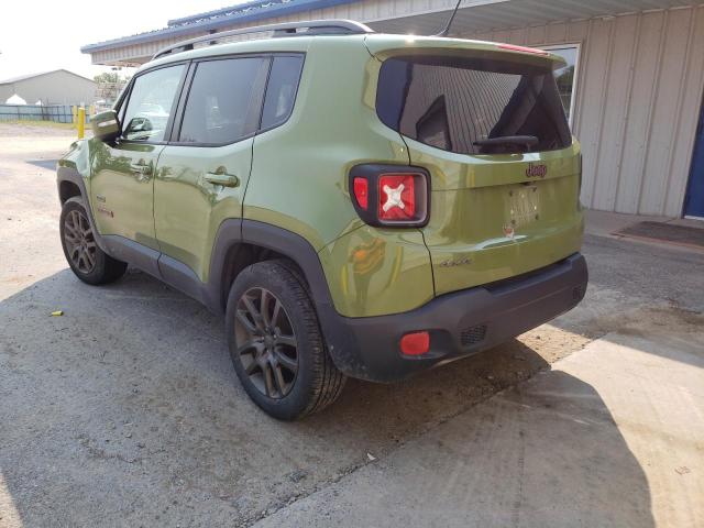 ZACCJBBTXGPC99739 - 2016 JEEP RENEGADE L GREEN photo 3