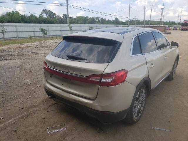 2LMTJ6LR8GBL46152 - 2016 LINCOLN MKX RESERV BEIGE photo 4