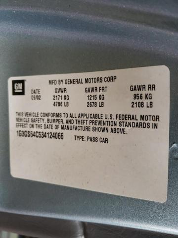 1G3GS64C534124066 - 2003 OLDSMOBILE AURORA 4.0 BLUE photo 10