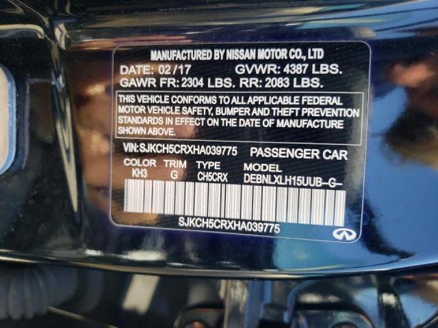 SJKCH5CRXHA039775 - 2017 INFINITI QX30 BASE BLACK photo 10