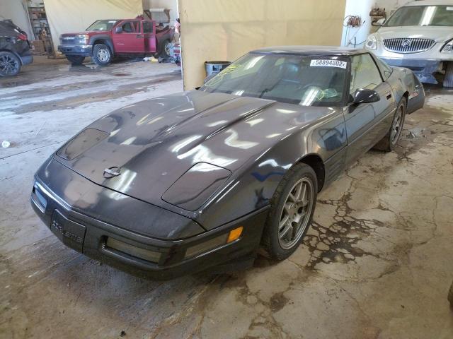 1G1YY2381M5103115 - 1991 CHEVROLET CORVETTE BLACK photo 2