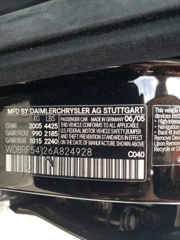 WDBRF54J26A824928 - 2006 MERCEDES-BENZ C 280 BLACK photo 10