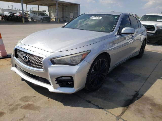 JN1AV7AP3EM690193 - 2014 INFINITI Q50 HYBRID SILVER photo 2