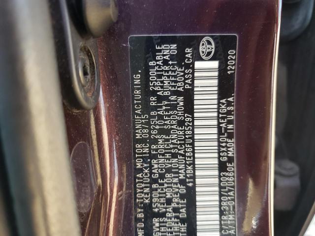 4T1BK1EB6FU185297 - 2015 TOYOTA AVALON XLE PURPLE photo 10