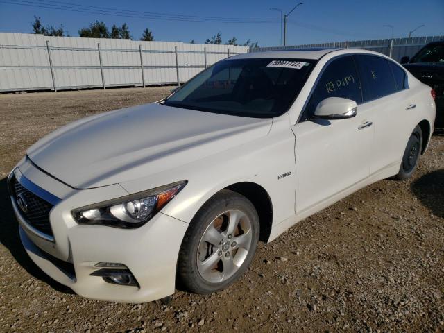 JN1AV7AR4EM700859 - 2014 INFINITI Q50 HYBRID WHITE photo 2