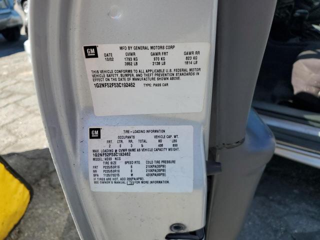 1G2NF52F53C192462 - 2003 PONTIAC GRAND AM S SILVER photo 10