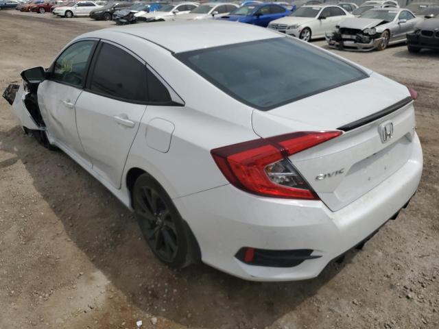 19XFC2F86KE212955 - 2019 HONDA CIVIC SPOR WHITE photo 3