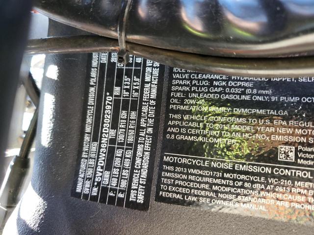5VPDW36N2D3023970 - 2013 VICTORY MOTORCYCLES CROSS COUN Оранжевый фото 10