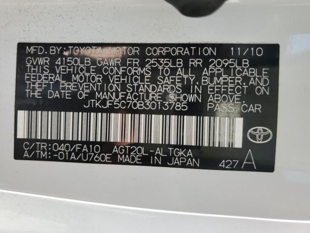 JTKJF5C70B3013785 - 2011 TOYOTA SCION TC თეთრი ფოტო 10