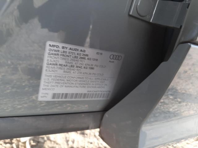 WA1C4AFY7K2074778 - 2019 AUDI SQ5 PRESTI GRAY photo 10