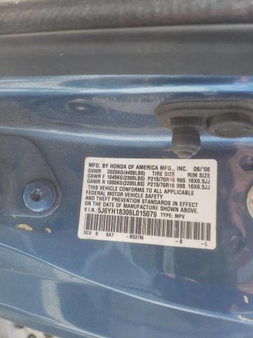 5J6YH18306L015079 - 2006 HONDA ELEMENT LX BLUE photo 10