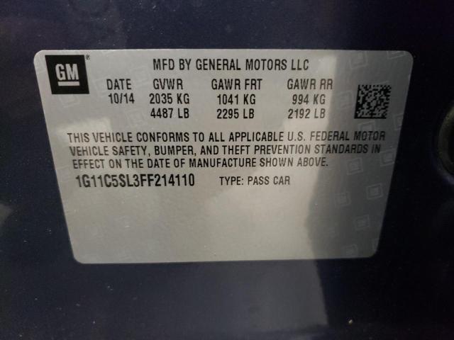 1G11C5SL3FF214110 - 2015 CHEVROLET MALIBU 1LT 灰色 照片 10