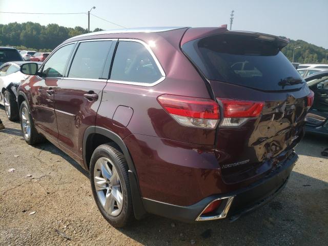 5TDDZRFH8KS726701 - 2019 TOYOTA HIGHLANDER BURGUNDY photo 3