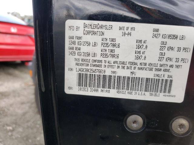 1J4GK38K25W576610 - 2005 JEEP LIBERTY RE Mavi foto 10