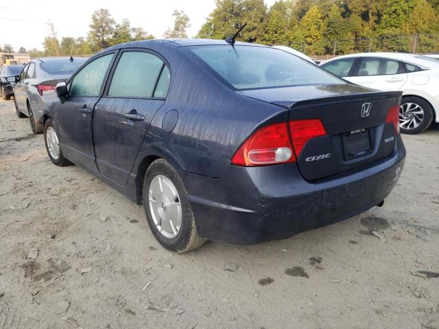 JHMFA36228S024803 - 2008 HONDA CIVIC HYBR GRAY photo 3