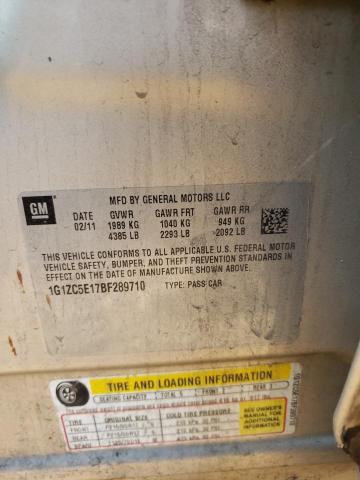 1G1ZC5E17BF289710 - 2011 CHEVROLET MALIBU 1LT 棕色 照片 10