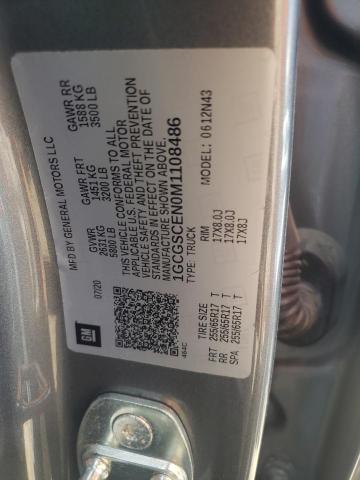 1GCGSCEN0M1108486 - 2021 CHEVROLET COLORADO L GRAY photo 10