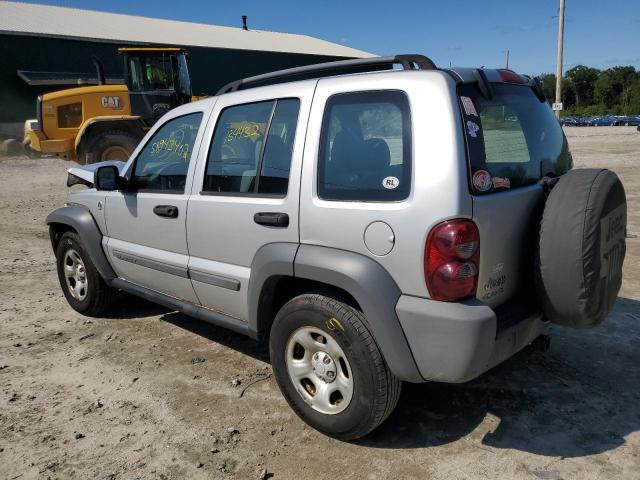 1J4GL48K05W514299 - 2005 JEEP LIBERTY SP SILVER photo 3