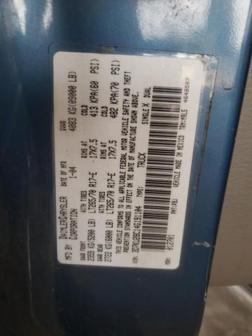 3D7KU28C14G191104 - 2004 DODGE RAM 2500 S Կապույտ լուսանկար 10