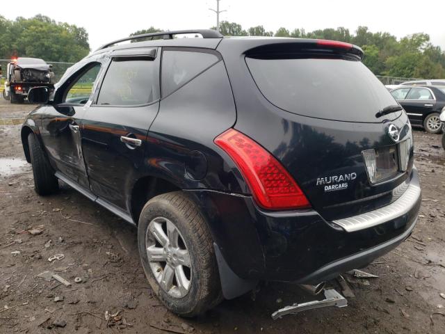 JN8AZ08T07W504990 - 2007 NISSAN MURANO SL BLACK photo 3