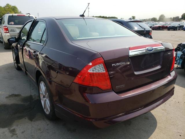 3FAHP0JA6BR240698 - 2011 FORD FUSION SEL BURGUNDY photo 3