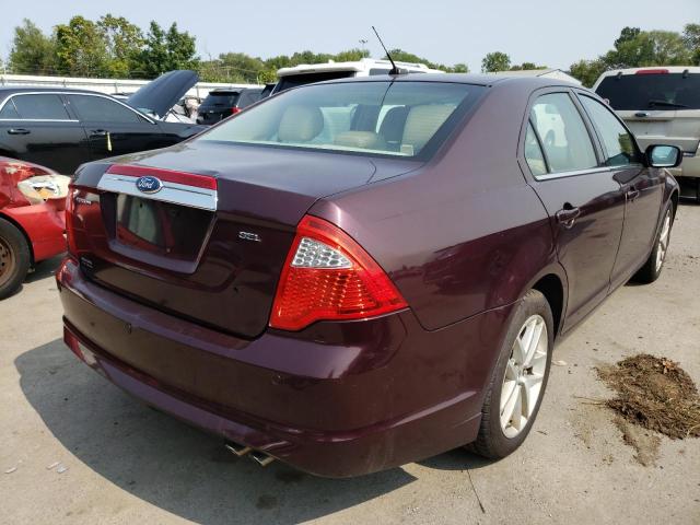 3FAHP0JA6BR240698 - 2011 FORD FUSION SEL BURGUNDY photo 4