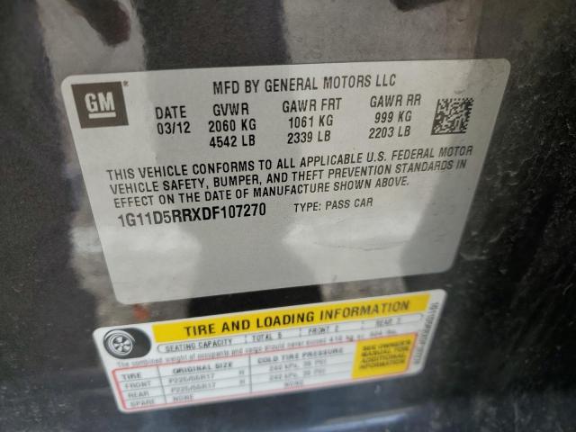 1G11D5RRXDF107270 - 2013 CHEVROLET MALIBU 1LT 灰色 照片 10