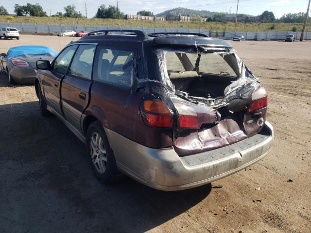 4S3BH6657Y6608257 - 2000 SUBARU LEGACY WAG BURGUNDY photo 3