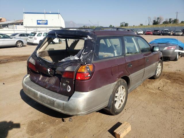 4S3BH6657Y6608257 - 2000 SUBARU LEGACY WAG BURGUNDY photo 4