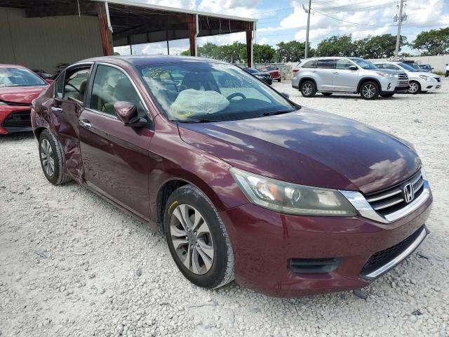 1HGCR2F38EA256552 - 2014 HONDA ACCORD LX BURGUNDY photo 1