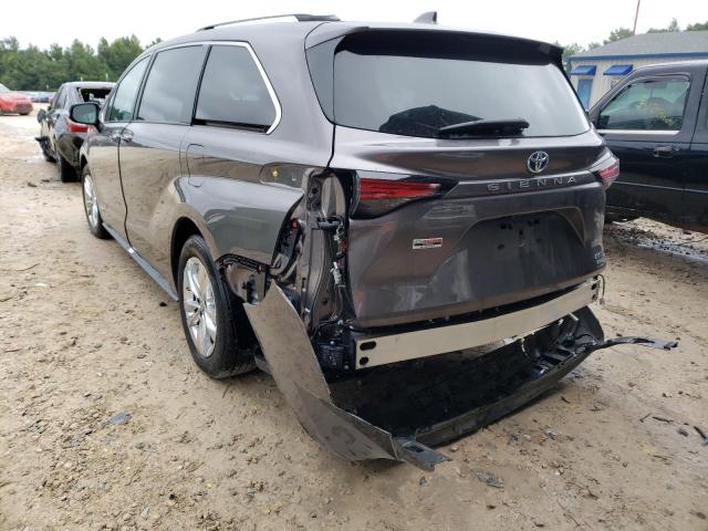 5TDZRKECXMS004653 - 2021 TOYOTA SIENNA LIM GRAY photo 3