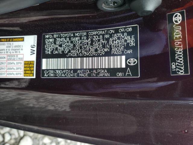 JTKDE167390292729 - 2009 TOYOTA SCION TC Violet photo 10