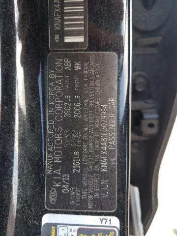 KNAFX4A81E5079994 - 2014 KIA FORTE EX BLACK photo 10