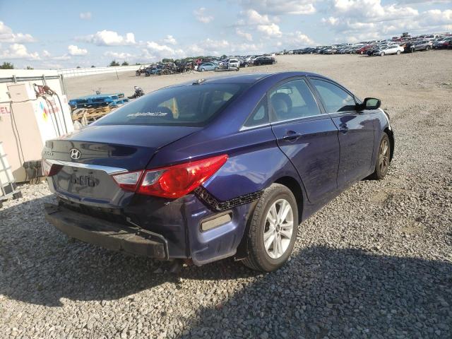 5NPEB4AC6DH610588 - 2013 HYUNDAI SONATA BLUE photo 4