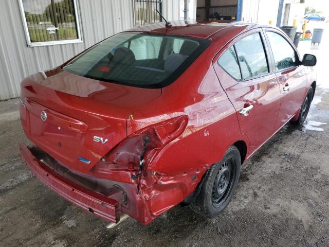 3N1CN7APXCL905195 - 2012 NISSAN VERSA S RED photo 4