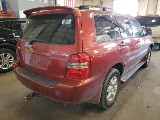 JTEHF21A420062505 - 2002 TOYOTA HIGHLANDER RED photo 4