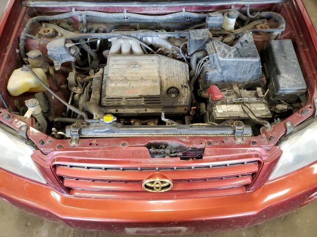 JTEHF21A420062505 - 2002 TOYOTA HIGHLANDER RED photo 7