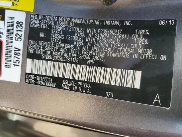 5TDKK3DC5DS381176 - 2013 TOYOTA SIENNA LE GRAY photo 10