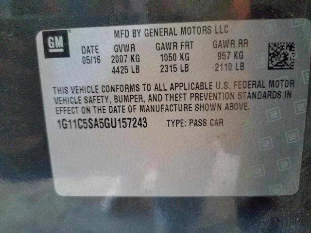 1G11C5SA5GU157243 - 2016 CHEVROLET MALIBU LIM 石墨色 照片 10