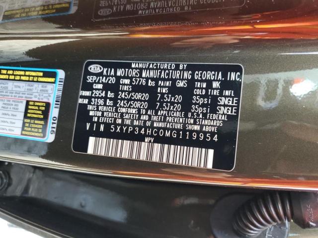 5XYP34HC0MG119954 - 2021 KIA TELLURIDE GREEN photo 10