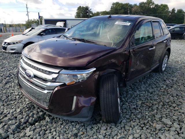 2FMDK3JC2BBA57366 - 2011 FORD EDGE SEL MAROON photo 2