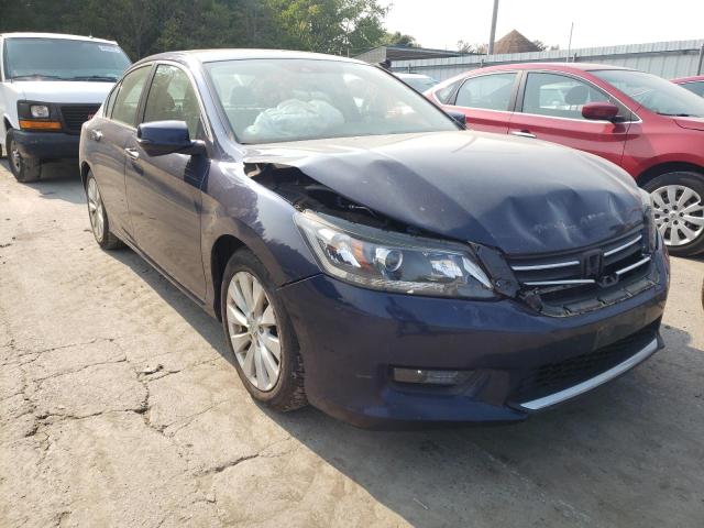 1HGCR2F81EA055023 - 2014 HONDA ACCORD EXL BLUE photo 1