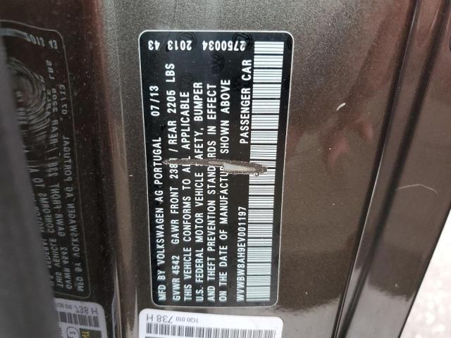 WVWBW8AH9EV001197 - 2014 VOLKSWAGEN EOS KOMFOR 棕色 照片 10