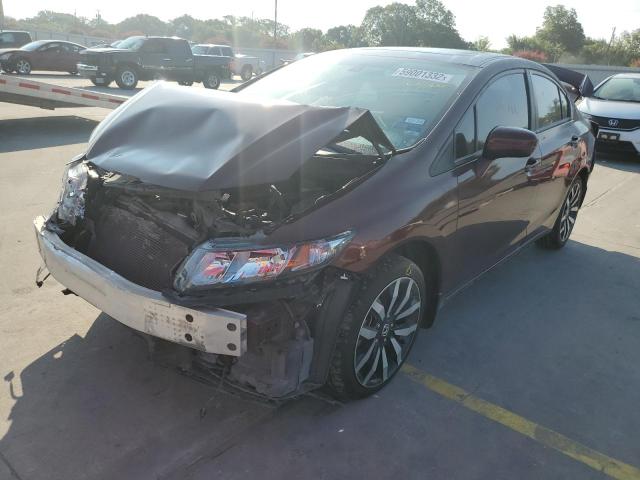 19XFB2F9XFE035005 - 2015 HONDA CIVIC EXL Burgund zdjęcie 2