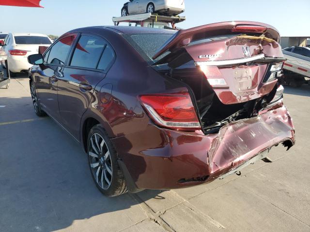19XFB2F9XFE035005 - 2015 HONDA CIVIC EXL Burgund zdjęcie 3