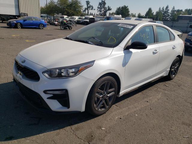 3KPF34AD5ME348609 - 2021 KIA FORTE GT L WHITE photo 2