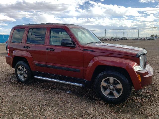 1J8GN28K18W244825 - 2008 JEEP LIBERTY SP BURGUNDY photo 1