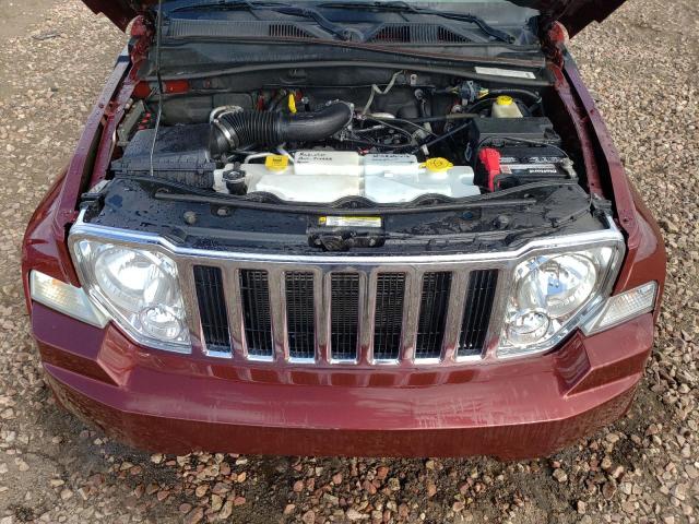 1J8GN28K18W244825 - 2008 JEEP LIBERTY SP BURGUNDY photo 7